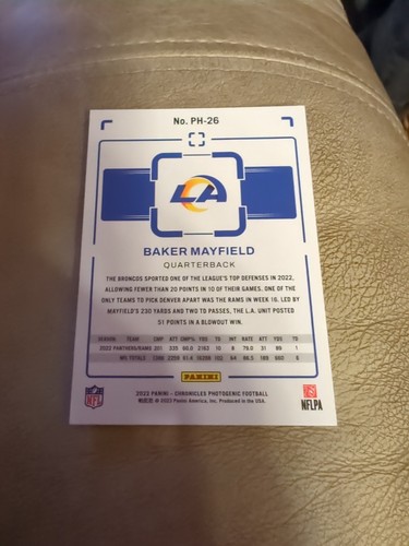 2022 Panini Chronicles Photogenic #PH-26 Baker Mayfield Los Angeles Rams - Picture 2 of 2