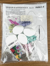 Mary Maxim Design Works Sequin Easter Eggs Craft Kit 6061 Makes 4 NEW