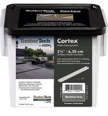 TimberTech Cortex Collated Hidden Screws and Plug System - (Maritime Gray) 224ct