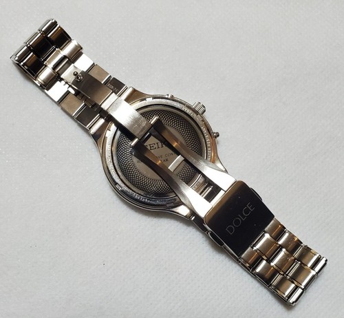 Seiko Dolce 72BB-0AK0 Radio Vague Contrôle Rond Argent Blanc Solar Montre Hommes - Photo 6 sur 9