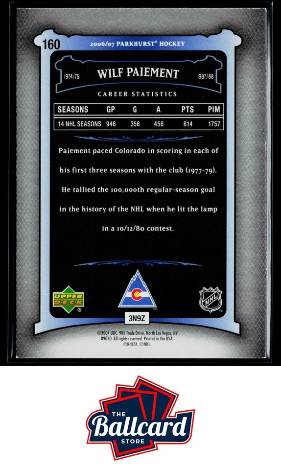 2006-07 Parkhurst #160 Wilf Paiement - Image 2 of 2