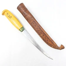 Rapala J Marttiini Finland Fillet Knife with Leather Sheath – Vtg