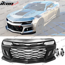 Fits 14-15 Chevy Camaro Zl1 Style Front Bumper Cover Drl W Amber Turn Signal