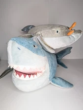 Disney Store Talking Plush Chum & Bruce Shark Hand Puppet Stuffed Finding Nemo
