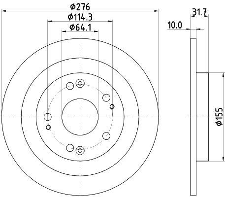 HELLA 8DD 355 118-351 BRAKE DISC Rear (PAIR)