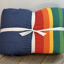 POTTERY BARN TEEN x PENDLETON CRATER LAKE STRIPE COMFORTER, TWIN/XL ~ BLUE MULTI