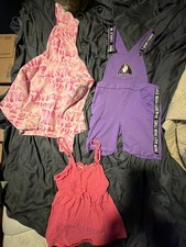 3pc girls 7/8 bundle justice hoodie, gar-animals overalls and pink shirt