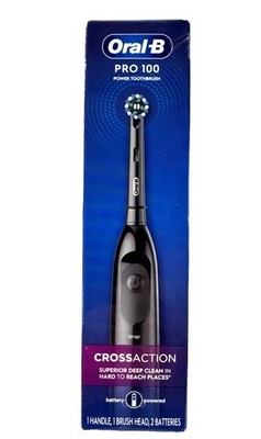 Oral-B PRO 100 Battery Powered Electric Black  CROSSACTION  Toothbrush.