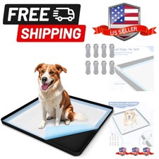 Pee Pad Holder for Dog, 24" 24" Puppy Pad Holder with Clamps, Raised Edges ...
