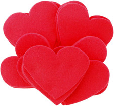 1 Inch Stiff Felt Hearts 200Pc - Red
