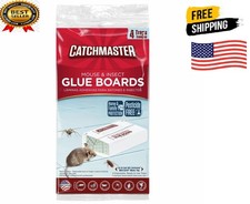 Catchmaster Mouse Insect Solid Glue Board Traps 4 Count - Ready and Safe to Us