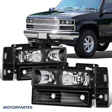 Set Headlights Bumper Corner Lights For 1988-1993 Chevy Ck 1500 2500 3500