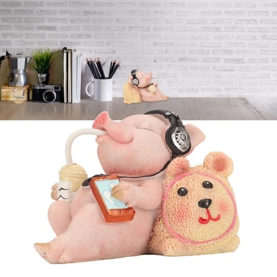 Pig Statue Funny Pig Statue Casual Musical For Shelf - image 1 of 4