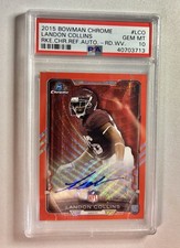 2015 Bowman Chrome Landon Collins Red Wave Rookie Auto /25 PSA 10 #LCO