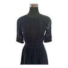 Zimmermann Roamer Day Dress Navy Broderie Kate Middleton Size 0 Vintage 2014