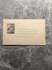 Christmas Card Vintage Catholic Priest Blessing Nativity