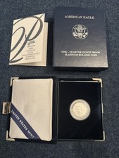 2006-W $25 Platinum Eagle Proof 1/4 oz .9995 Fine Platinum OGP COA 3276.00 per troy oz