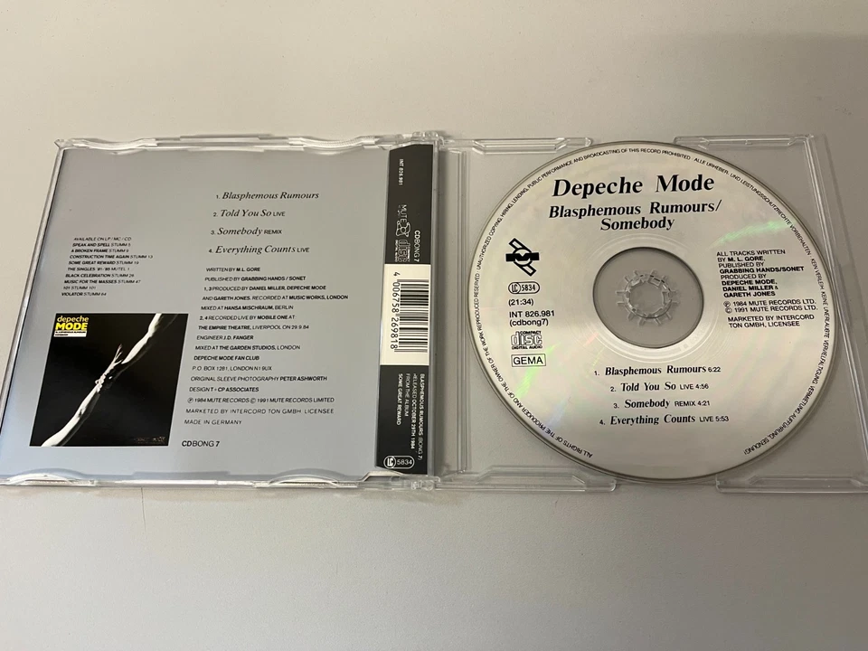 Depeche Mode – Blasphemous Rumours - GER Maxi CD Single © 1984/91 (INT 826.981) - Bild 2 von 2