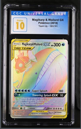 Magikarp & Wailord GX (Secret) 183/181 Sm-Team Up Holo CGC 10 PRISTINE  (pop 3)