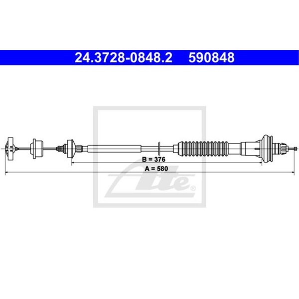 ATE Kupplungszug Kupplungsseil Passend FüR Peugeot 206 CC 2D 2A C T3E-image