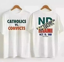 Catholics Vs Convicts 1988 Reprint T-Shirt Vintage Style Retro Sports Fan Tee S-