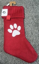 Pet Paw Knit Monogram Stocking Cat/Dog Wondershop Red Xmas Holiday Target