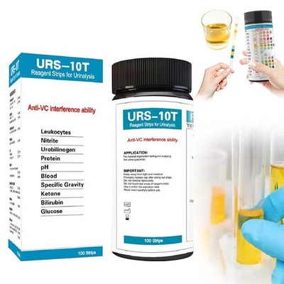 URS-10T Urinalysis Reagent Strips 10 Parameters Urine Test Strip 100Strips/1 Box