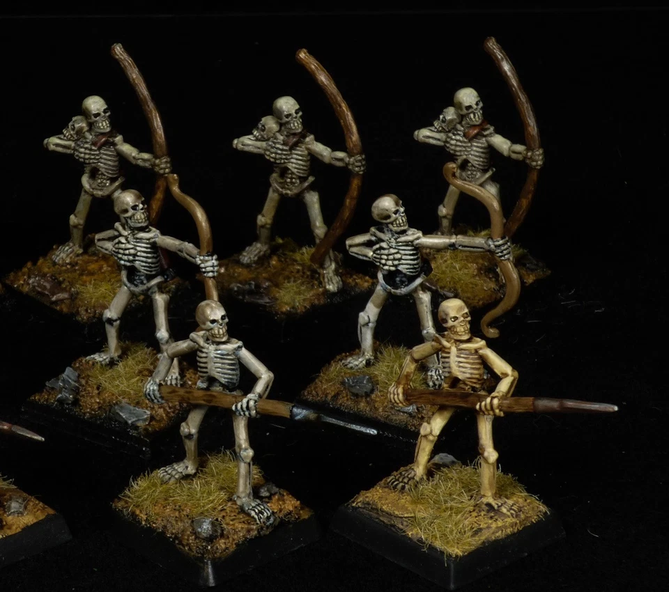 Faixa de guerra Reaper Pro-Painted – 17 arqueiros de esqueleto + lanças – miniaturas de metal - Imagem 2 de 3