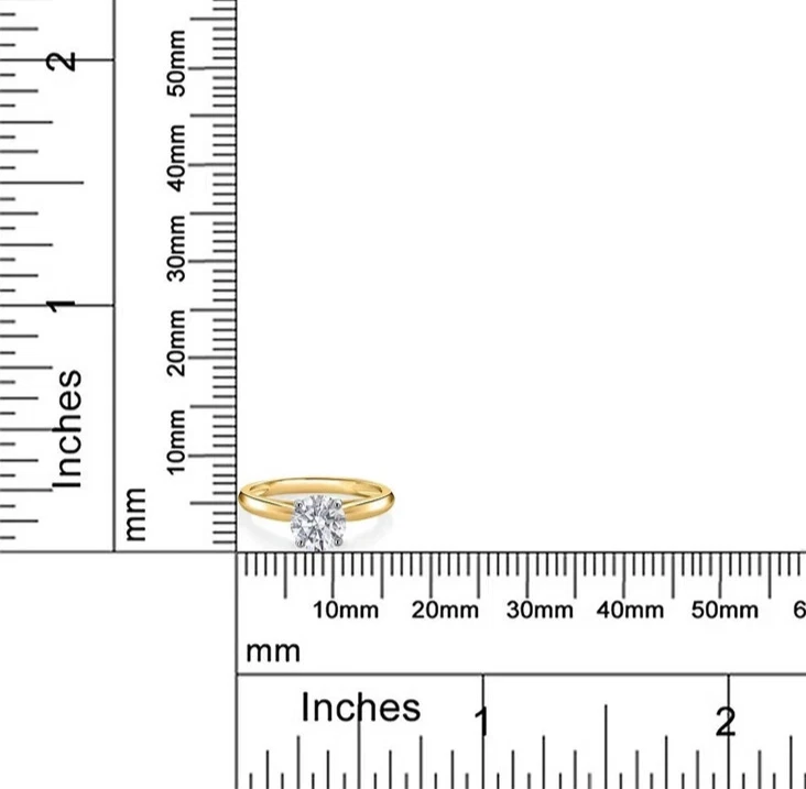 10K Two Tone Gold 0.74 Ct Round Lab Grown Diamond Solitaire Engagement Ring - Image 4 of 4