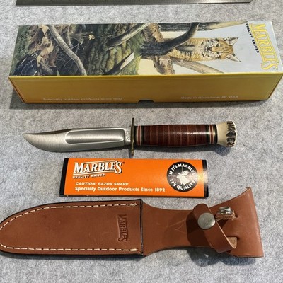 Marbles Gladstone Mich USA Circa 1939 Blade Model 45 Fixed Knife Stag New Box