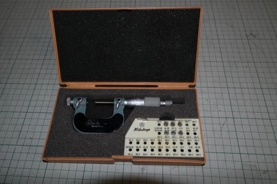 Mitutoyo Anvil Screw Thread Micrometer 126-125 TMC-25 0-25mm W Anvils Interchang