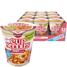 Instant Beef Flavor Noodle Soup Cups