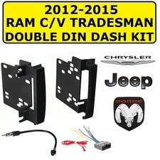 2012-2015 RAM C/V TRADESMAN DOUBLE DIN 2-DIN CAR RADIO STEREO DASH KIT PKG