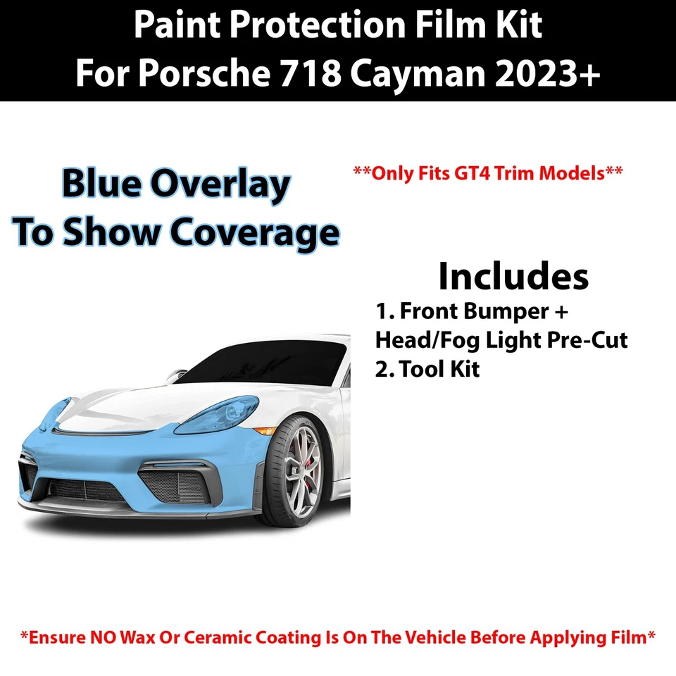 Pre Cut Paint Protection Clear Bra PPF Kit for Porsche 718 Cayman (GT4) 2023+ - Image 2 of 4