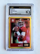 2020 PANINI SCORE GOLD ZONE JALEN HURTS RC! 1/50! CSG 9.5! 1/1! FIRST ONE!