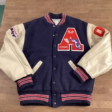 APPLETON EAST WISCONSIN WOOL LEATHER LETTERMANS JACKET RIPON MADE IN USA SZ. 44