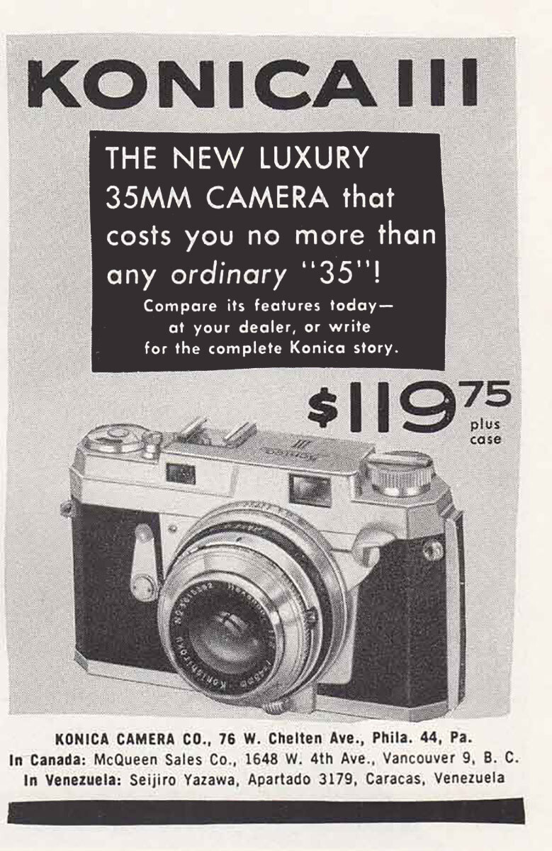 1956 Konica III: 35mm Camera Vintage Print Ad | eBay