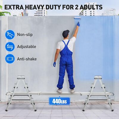 Aluminum Ally Work Plank 6-9ft Telescoping Plank 440lbs Scaffolding Platform