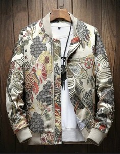 patterned bomber jacket mens