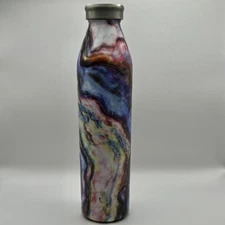 TAL Water Bottle Multicolor Swirl Watercolor Design Stainless Steel 20oz Artsy