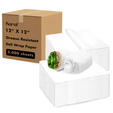 Karat 12" x 12" Deli Wrap / Paper Liner Sheets - White - 5,000 ct, FW-DPS401