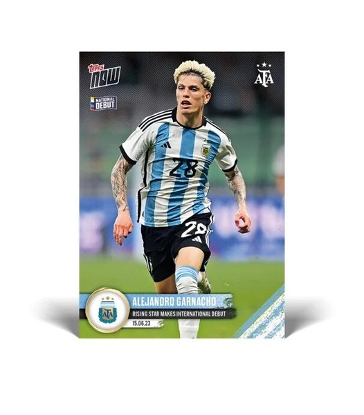 Alejandro Garnacho Topps Now - Rising star makes international debut - TOPPS NOW