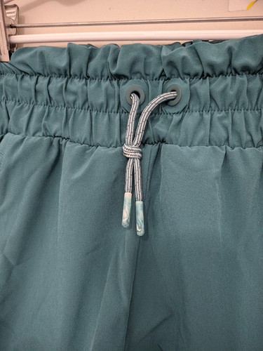Athleta Girl Shorts XL Teal Road Trippin Pullon High Waist Drawstring Stretch 3" - Picture 5 of 14
