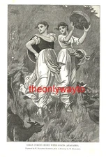 Girls Coming Home With Goats (Anacapri), Illustration 1887, Modern Reproduction