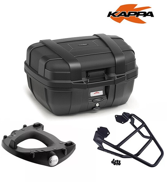 Kappa Kit Bauletto Schwarz KGR52NN + SR1186 Platte Honda Forza 750 2021 2022-image