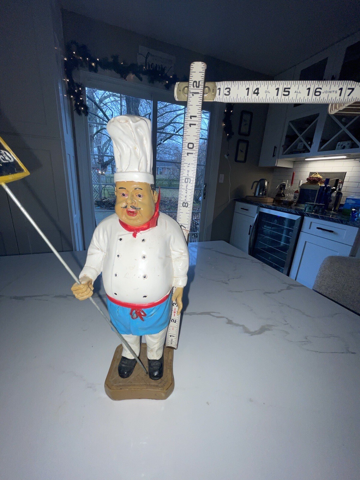 Vintage Kitchen Open/Closed! 12” Chef & 8” Kneeling Chef Wine Bottle