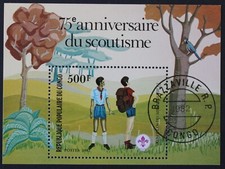 Kongo: Michel Block-Nr. 29 "75 Jahre Pfadfindervereinigung" aus 1982, gestempelt