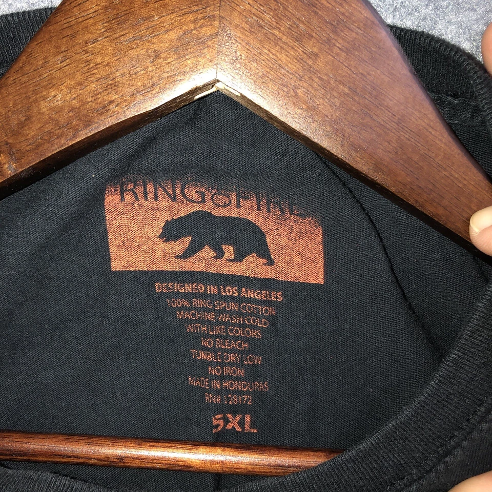 Camiseta Ring o Fire 5XL para hombre negra con logotipo de diamante gris Foto 2 de 3