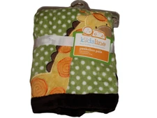 Kidsline Peekaboo Pals Green Polka Dot Giraffe Boa Blanket Fleece NWT