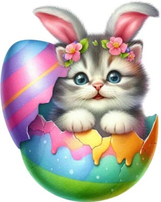 Farbe Ostern Katze Eier Wandbild Schlafzimmer Laptop Dekor Vinyl Aufkleber Abziehbild 6 Größen